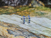 SJ6055 - Blue Sapphire with Diamond Earrings Set in 18 Karat White Gold Settings