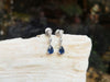 SJ1407 - Blue Sapphire with Diamond Earrings Set in 18 Karat White Gold Settings