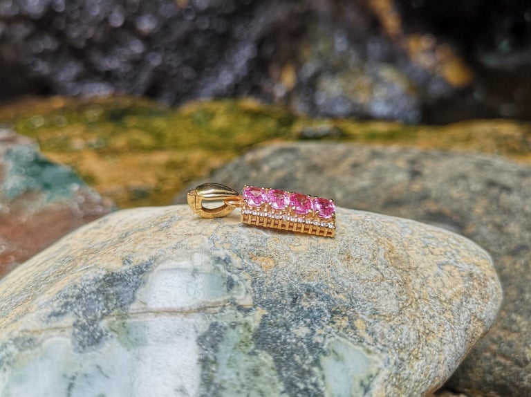 SJ1535 - Pink Sapphire with Diamond Pendant Set in 18 Karat Rose Gold Settings