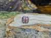 SJ1790 - Blue Sapphire, Ruby and Diamond British Flag Ring in 18 Karat White Gold