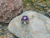 SJ1986 - Amethyst with Pink Sapphire Ring Set in 18 K White Gold