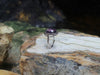 SJ1466 - Amethyst with Brown Diamond Ring Set in 18 Karat White Gold Settings