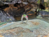 SJ6145 - Peridot with Ruby and Diamond Ring Set in 18 Karat White Gold Settings