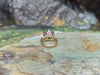 SJ2545 - Custom Peridot with Emerald and Diamond Ring Set in 18 Karat Gold Settings