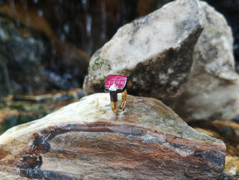 SJ1907 - Ruby with Diamond Ring Set in 18 Karat Gold Settings