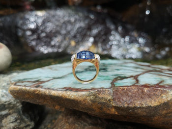 SJ1408 - Blue Sapphire with Diamond Ring Set in 18 Karat Gold Settings