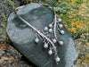 SJ1609 - South Sea Pearl with Diamond Vine Necklace Set in 18 Karat White Gold Settings