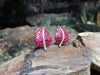 SJ1529 - Ruby with Diamond Leaf Earrings Set in 18 Karat Gold Settings
