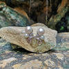 SJ6125 - Fresh Water Pearl with Amethyst Earrings Set in 18 Karat White Gold Settings