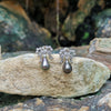 JE0376S - South Sea Pearl & Diamond Bow Earrings Set in 18K White Gold Setting