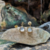 SJ1414 - Mabe Pearl with Blue Sapphire Earrings Set in 18 Karat Gold Settings