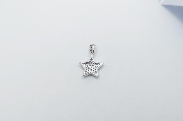 SJ1306 - Diamond Star Pendant Set in 18 Karat White Gold Settings
