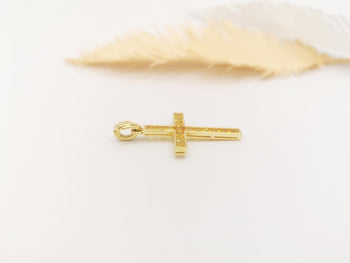 JP2620C - Yellow Sapphire Cross Pendant Set in 18 Karat Gold Setting