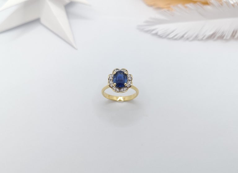 SJ1318 - Blue Sapphire with Diamond Ring Set in 18 Karat Gold Settings