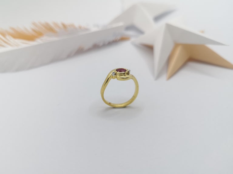 JR0677R - Ruby & Diamond Ring Set in 18 Karat Gold Setting