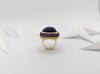 SJ1287 - Cabochon Amethyst with Amethyst Ring Set in 18 Karat Gold Settings