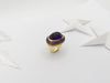 SJ1287 - Cabochon Amethyst with Amethyst Ring Set in 18 Karat Gold Settings
