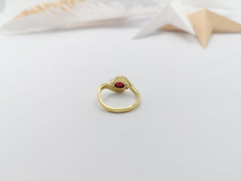 JR0677R - Ruby & Diamond Ring Set in 18 Karat Gold Setting