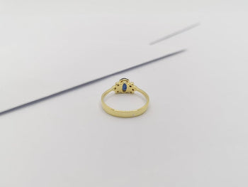 SJ1208 - Blue Sapphire with Diamond Ring Set in 18 Karat Gold Settings