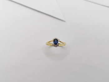 SJ1326 - Blue Sapphire with Diamond Ring Set in 18 Karat Gold Settings