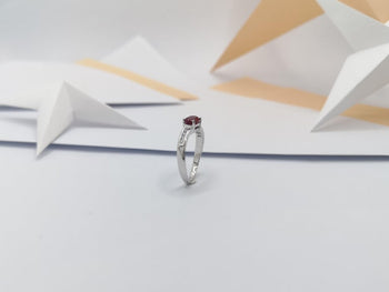 JR0374R - Ruby & Diamond Ring Set in 18 Karat White Gold Setting