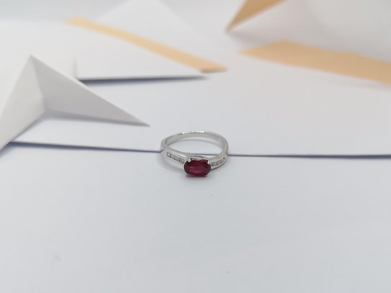 JR0374R - Ruby & Diamond Ring Set in 18 Karat White Gold Setting