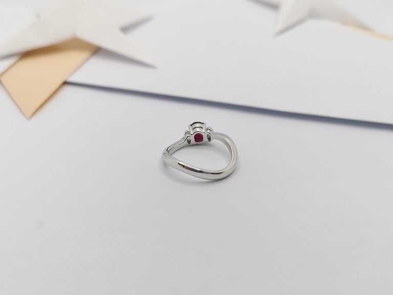 JR0442R - Ruby & Diamond Ring Set in 18 Karat White Gold Settings