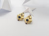 SJ1239 - Cabochon Ruby with Cabochon Blue Sapphire Earrings Set in 18 Karat Gold Settings