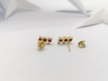 SJ2745 - Ruby with Diamond Earrings Set in 18 Karat Gold Settings