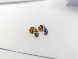 JE0849TK - Blue Sapphire & Diamond Earrings Set in 18 Karat Gold Setting