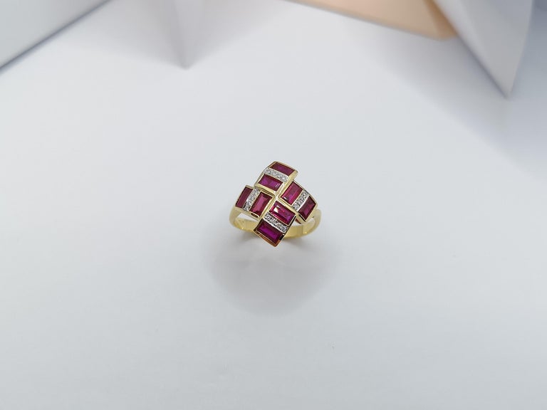 JR0950X - Ruby & Diamond Ring Set in 18 Karat Gold Setting