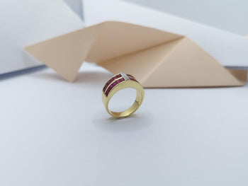 JR0540U - Ruby & Diamond Ring Set in 18 Karat Gold Setting