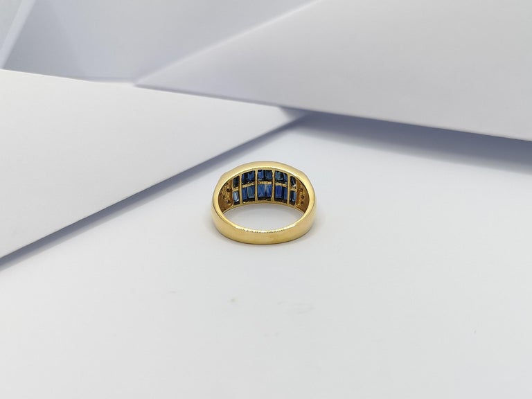 SJ2726 - Blue Sapphire with Diamond Ring Set in 18 Karat Gold Settings