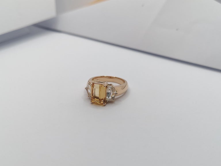 JR0169P - Imperial Topaz & White Sapphire Ring Set in 18 Karat Rose Gold Setting