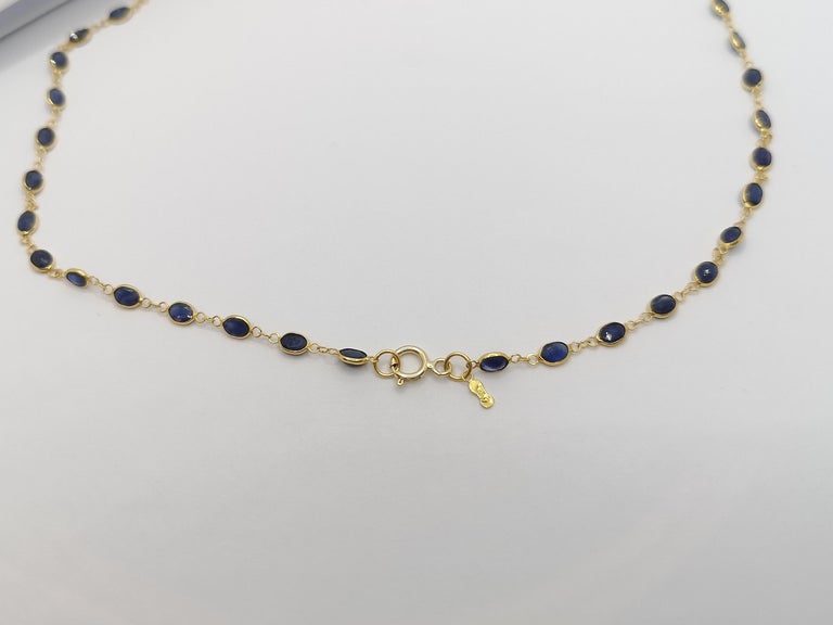 SJ1206 - Blue Sapphire Necklace Set in 18 Karat Gold Settings