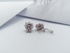 SJ1171 - Pink Sapphire with Diamond Earrings Set in 18 Karat White Gold Settings