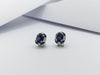 SJ1186 - Blue Sapphire with Diamond Earrings Set in 18 Karat White Gold Settings
