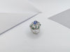 SJ1152 - Blue Sapphire with Emerald and Diamond Ring Set in 18 Karat White Gold Settings