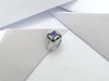 SJ2709 - Tanzanite with Tsavorite and Diamond Ring Set in 18 Karat White Gold Settings