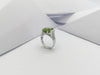 SJ1160 - Peridot with Diamond Ring Set in 18 Karat White Gold Settings