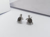 JE0138P - Brown & White Diamond Turtle Earrings Set in 18 Karat White Gold Setting