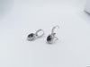 JE0513R - Blue Sapphire & Diamond Earrings Set in 18 Karat White Gold Setting