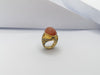 SJ1153 - Moonstone with Brown Diamond Ring Set in 18 Karat Gold Settings