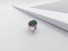 SJ1266 - Jade with Ruby and Diamond Ring Set in 18 Karat White Gold Settings