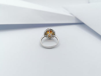 JR0420U - Orange Sapphire & Diamond Ring set in 18 Karat White Gold Setting