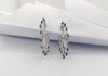 SJ1259 - Blue Sapphire with Diamond Farris Wheel Earrings Set in 18 Karat White Gold