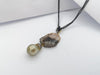 SJ1246 - South Sea Pearl, Quartz, Brown Diamond with Black Spinel Necklace in 18K Gold