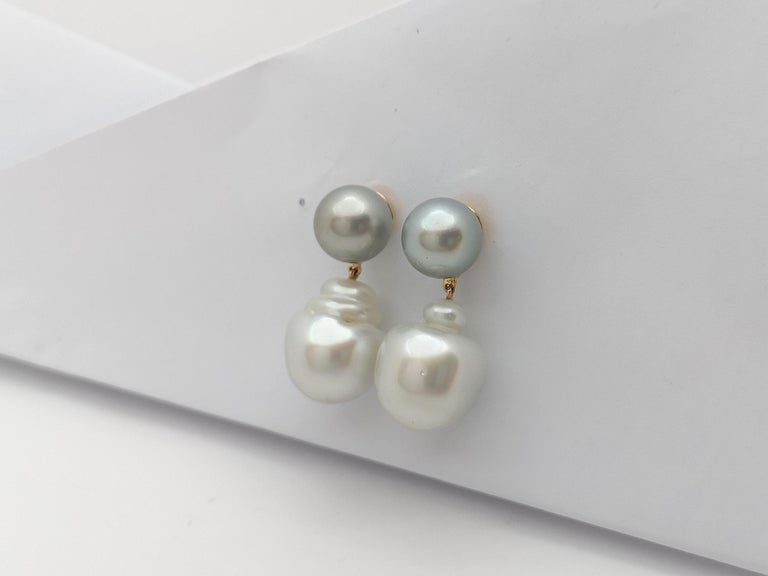 JE0412R - South Sea Pearl Earrings Set in 18 Karat Rose Gold Setting