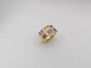 SJ2665 - Rainbow Color Sapphire with Diamond Ring Set in 18 Karat Gold Settings