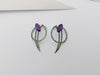 SJ1206 - Amethyst with Tsavorite Earrings Set in 18K White Gold by Kavant & Sharart